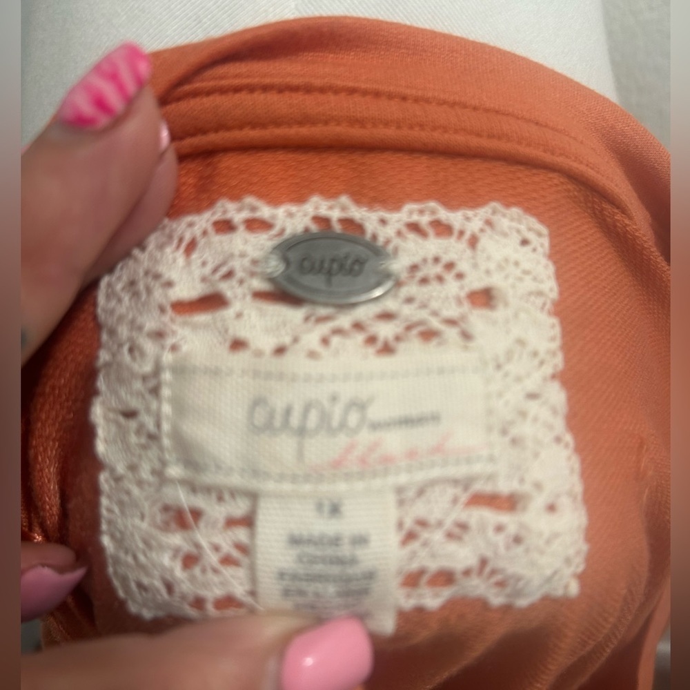 Cupio Vibrant Fall Orange Top - Picture 2 of 4